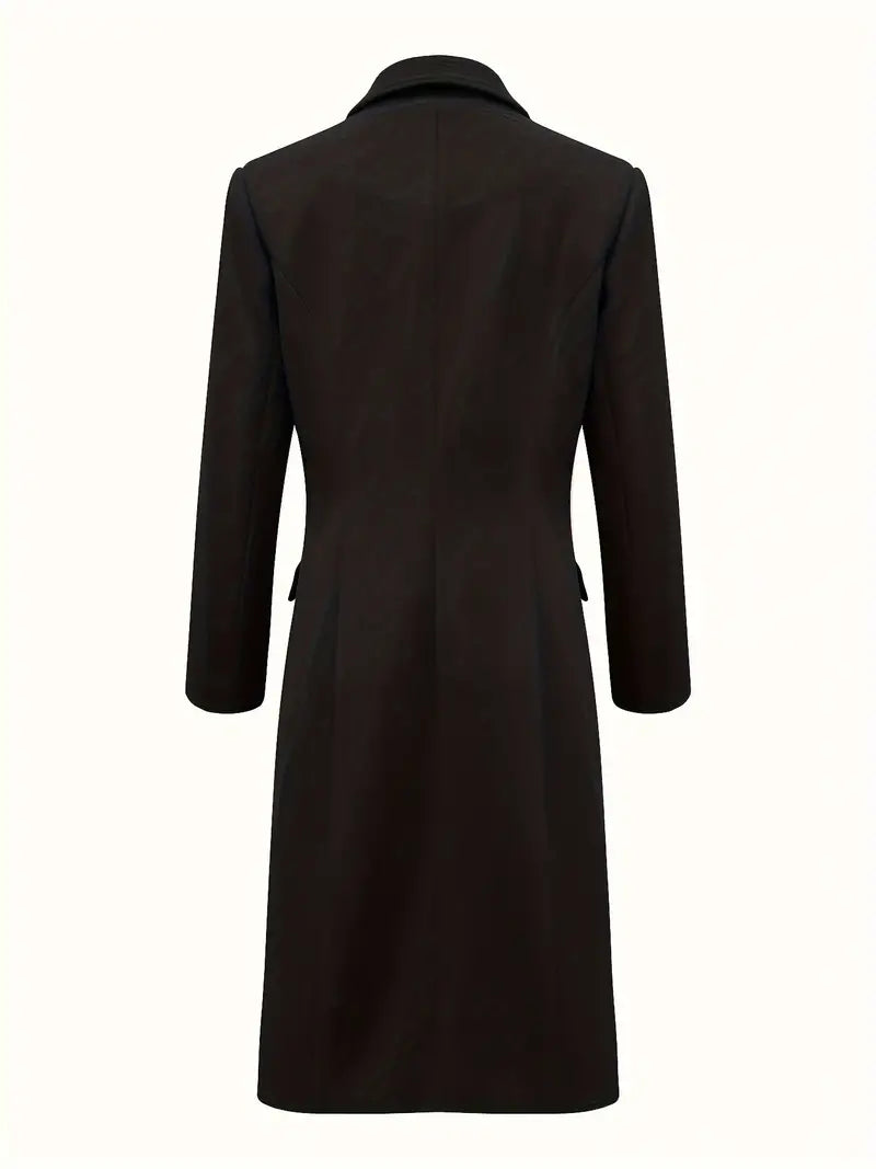 Luxe Double-Breasted Trenchcoat Met Gouden Knopen – Iconische Statement Jas Voor Herfst En Lente