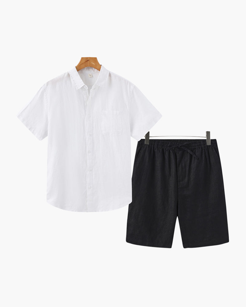 Heren set met korte broek en luchtig overhemd – ademend, casual & ideaal voor warme dagen