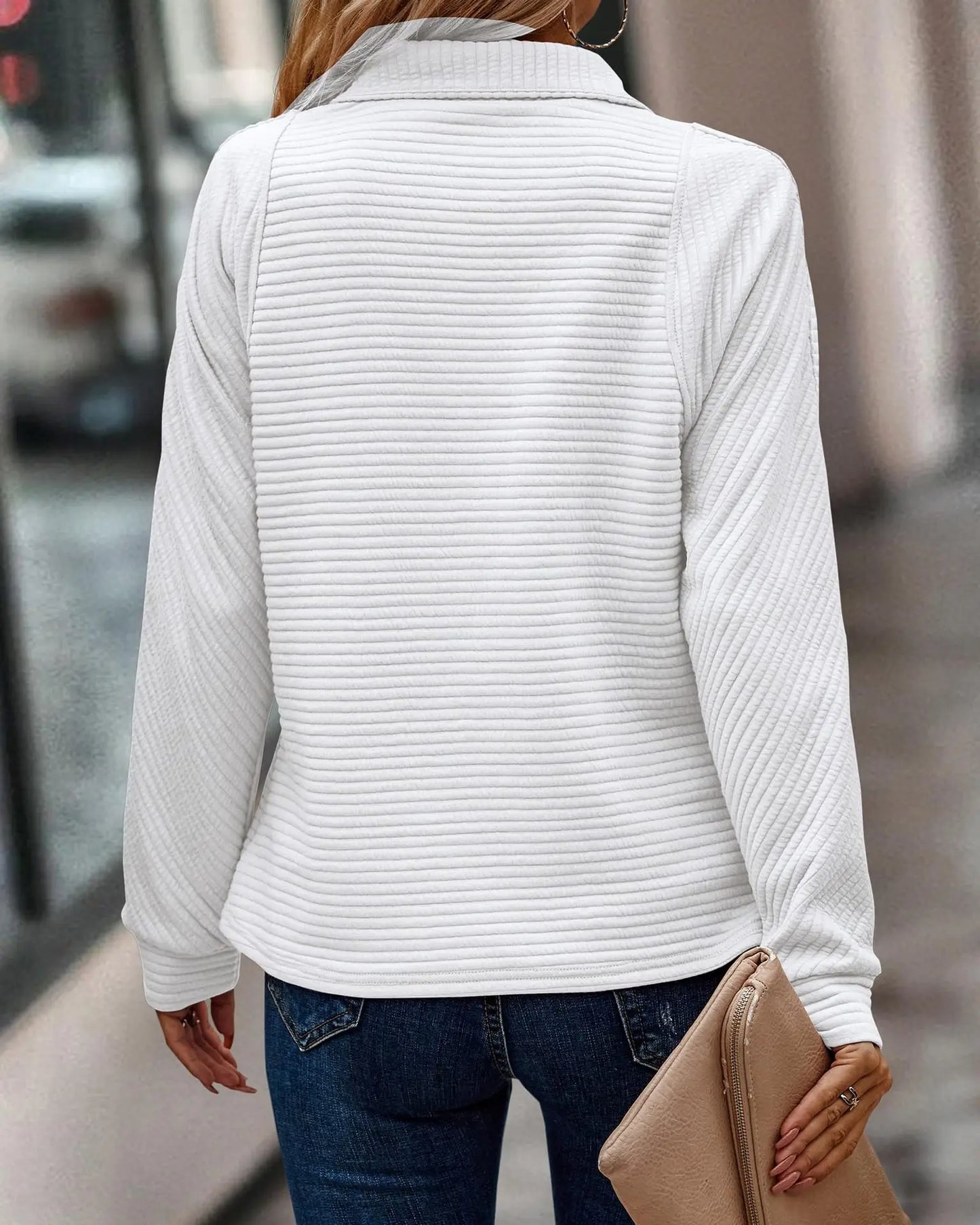 Ribgebreide Damespullover Met Halve Rits – Perfecte Layering Basic Voor Elk Seizoen