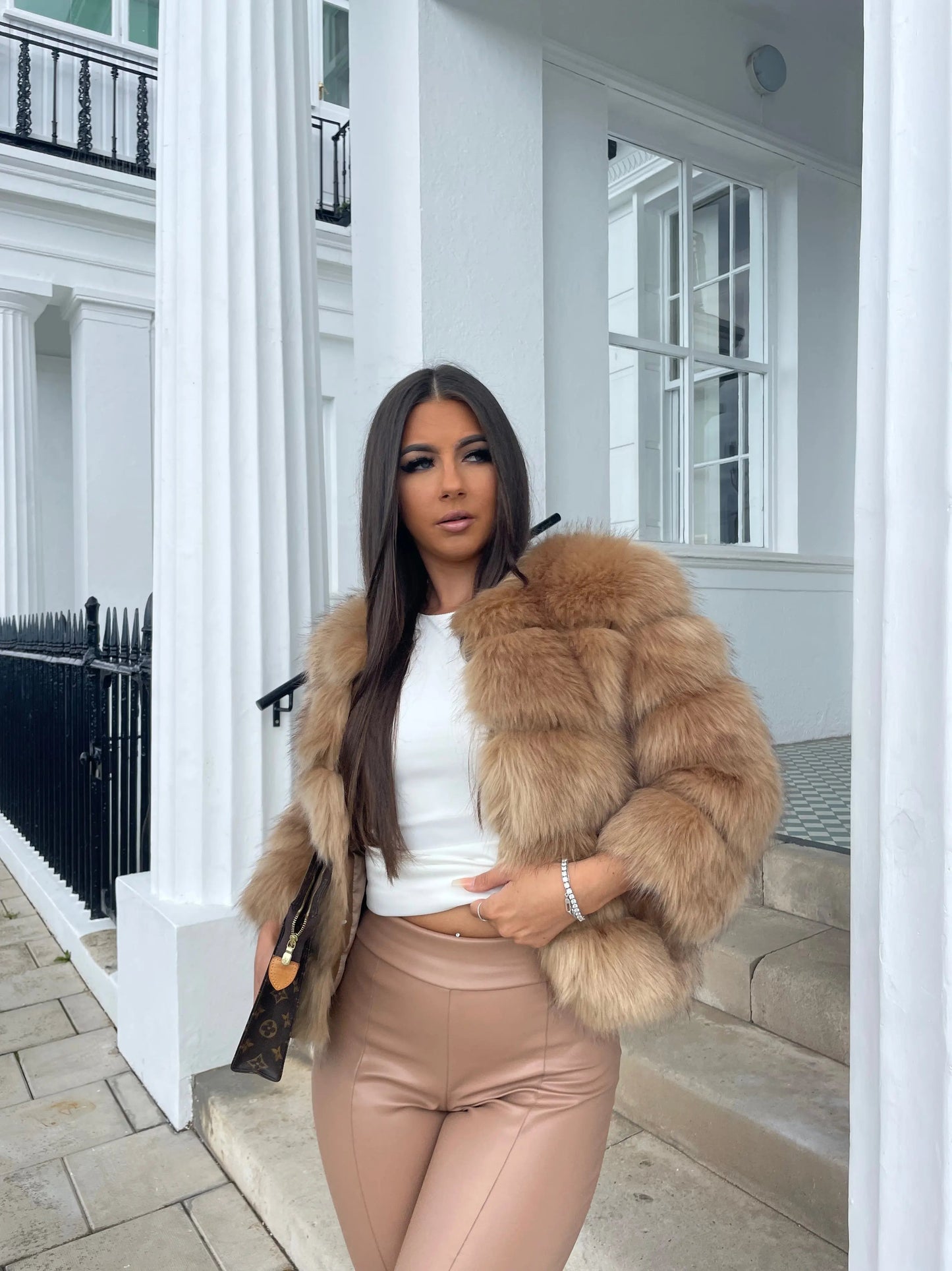 Dames Faux Fur Cropped Jas