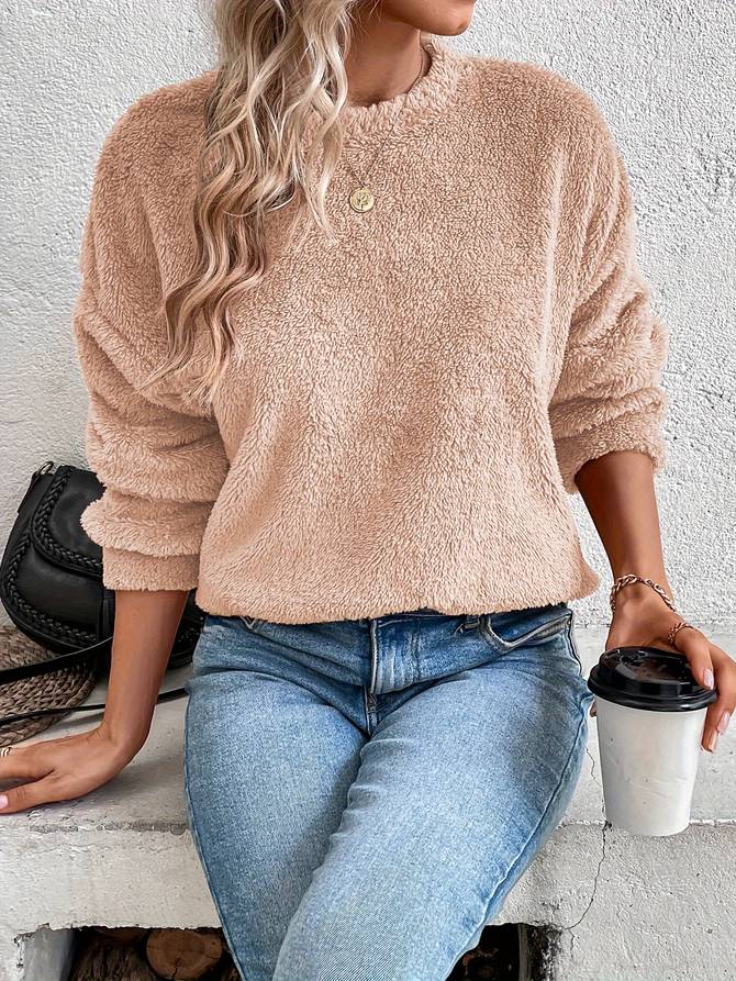 Teddy Fleece Sweater Met Relaxed Fit – De Ultieme Cosy Essential Voor Stijlvolle Comfortdagen