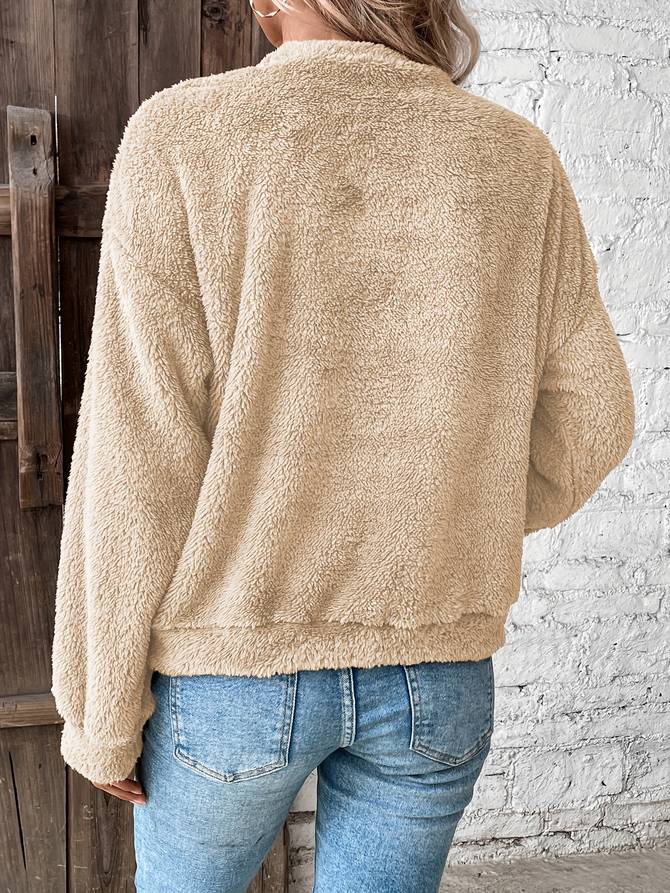 Teddy Fleece Sweater Met Relaxed Fit – De Ultieme Cosy Essential Voor Stijlvolle Comfortdagen