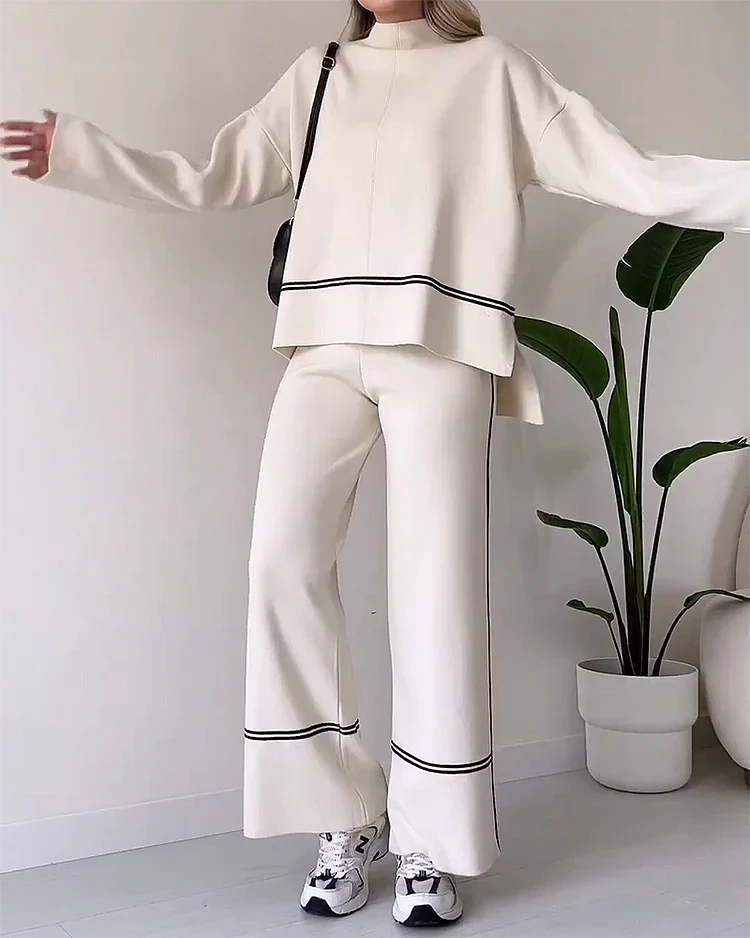 Dames Co-Ord Set Met Contrastdetails – Perfect Voor Voorjaar, Zomer En Herfst