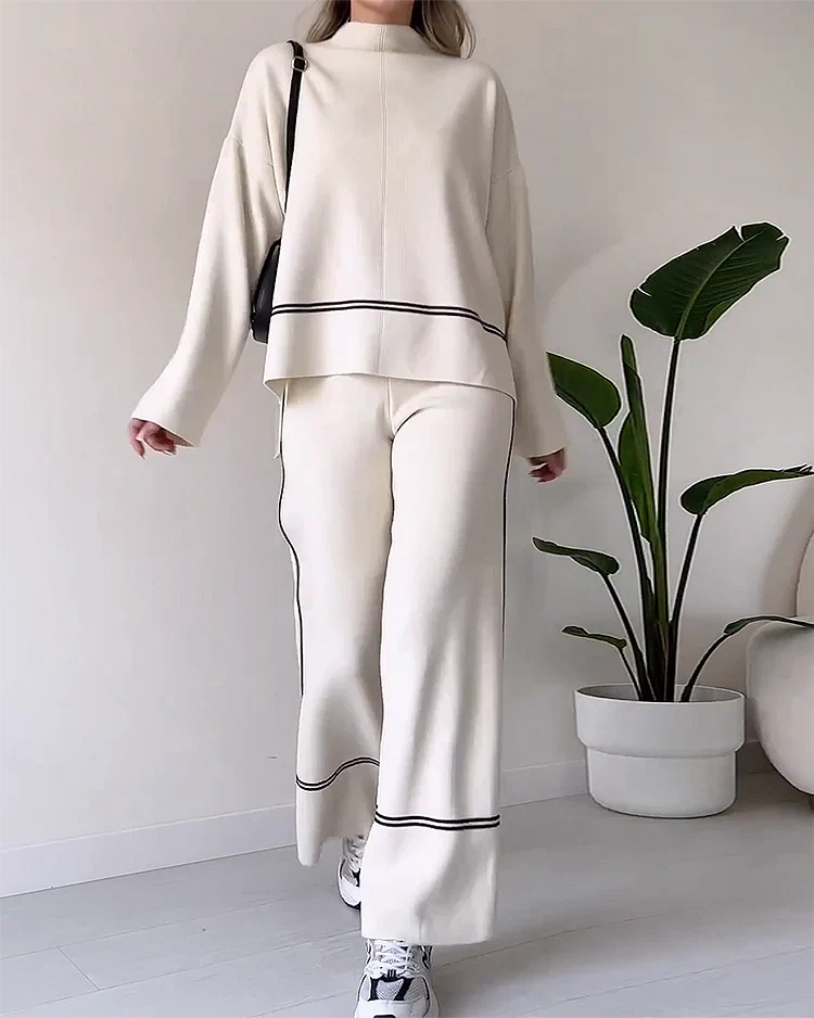 Dames Co-Ord Set Met Contrastdetails – Perfect Voor Voorjaar, Zomer En Herfst
