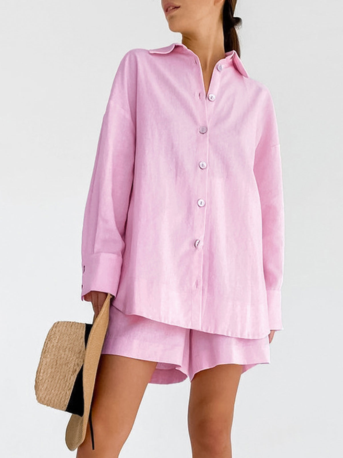 Katoenen Twee Delige Dames Set Met Top En Korte Broek – Zomer, Stranddagen & Luchtig Comfort