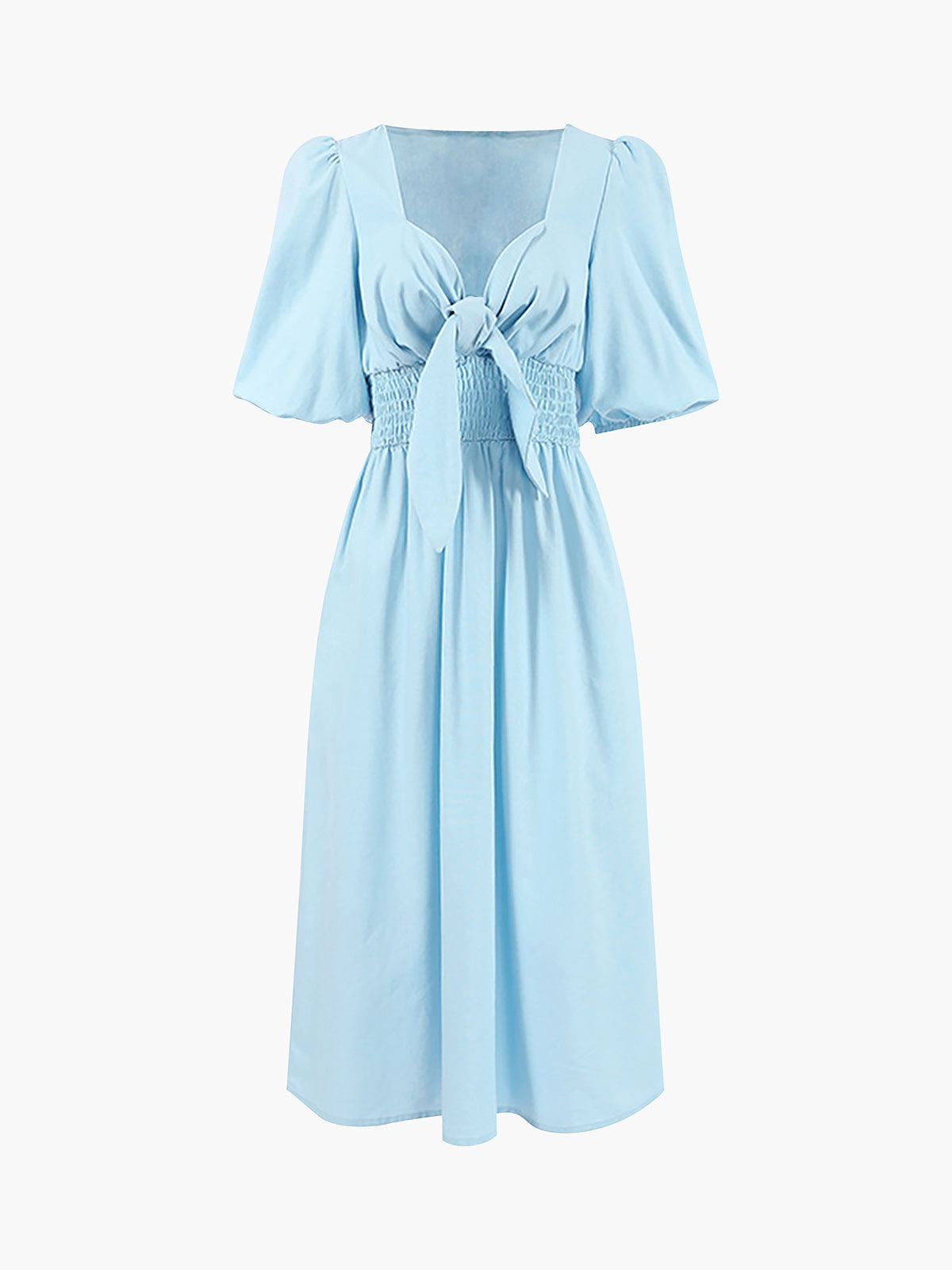 Zomerse Midi Jurk Voor Dames – Van Linnen En Katoen, Elegante Strikdetails & Perfect Voor Fijne Zomerdagen En Avondjes Uit.