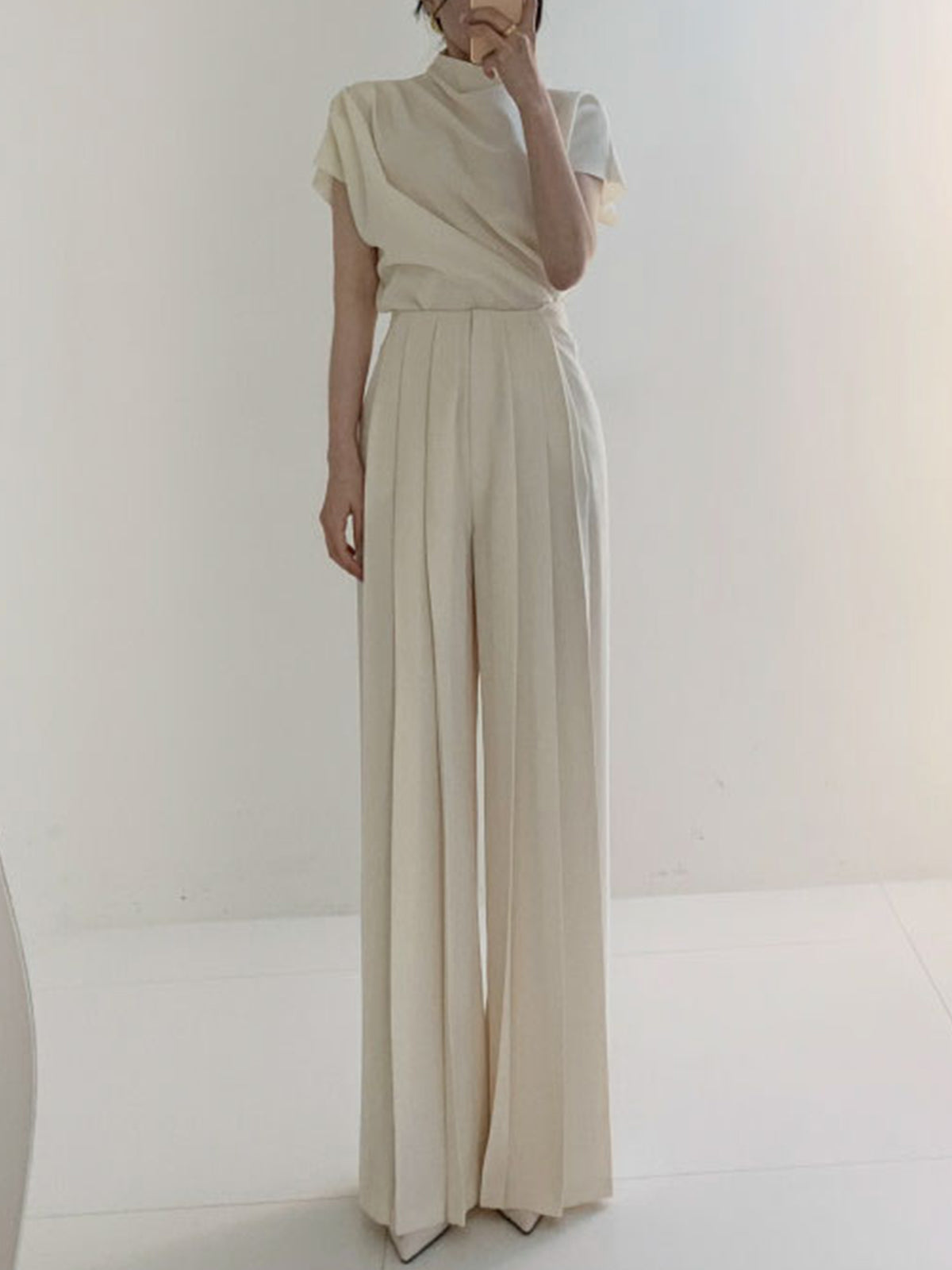 Plissé Hoge Taille Wijde Pantalon Voor Modieuze Vrouwen – Elegant Design, Comfortabele Pasvorm & Ideaal Voor Zowel Dagelijks Gebruik Als Speciale Gelegenheden.