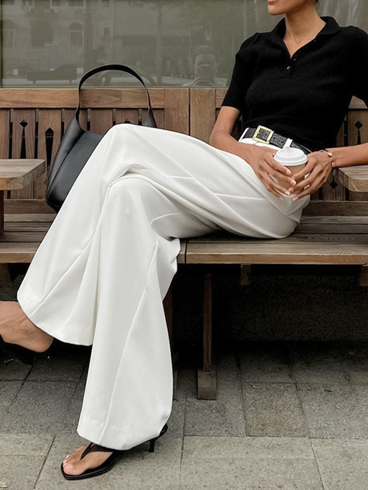 Stijlvolle Brede Pantalon Voor Moderne Vrouwen – Luxe Stof, Tijdloze & Comfortabele Pasvorm Voor Iedere Gelegenheid.
