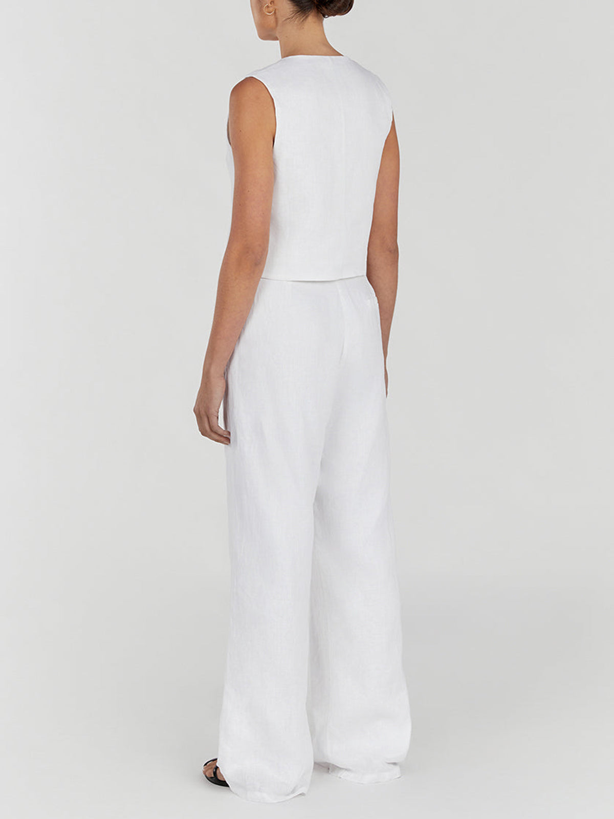 Linnenlook Set Voor Dames – Mouwloos Gilet, Wijde Broek & Zomerse Pasvorm