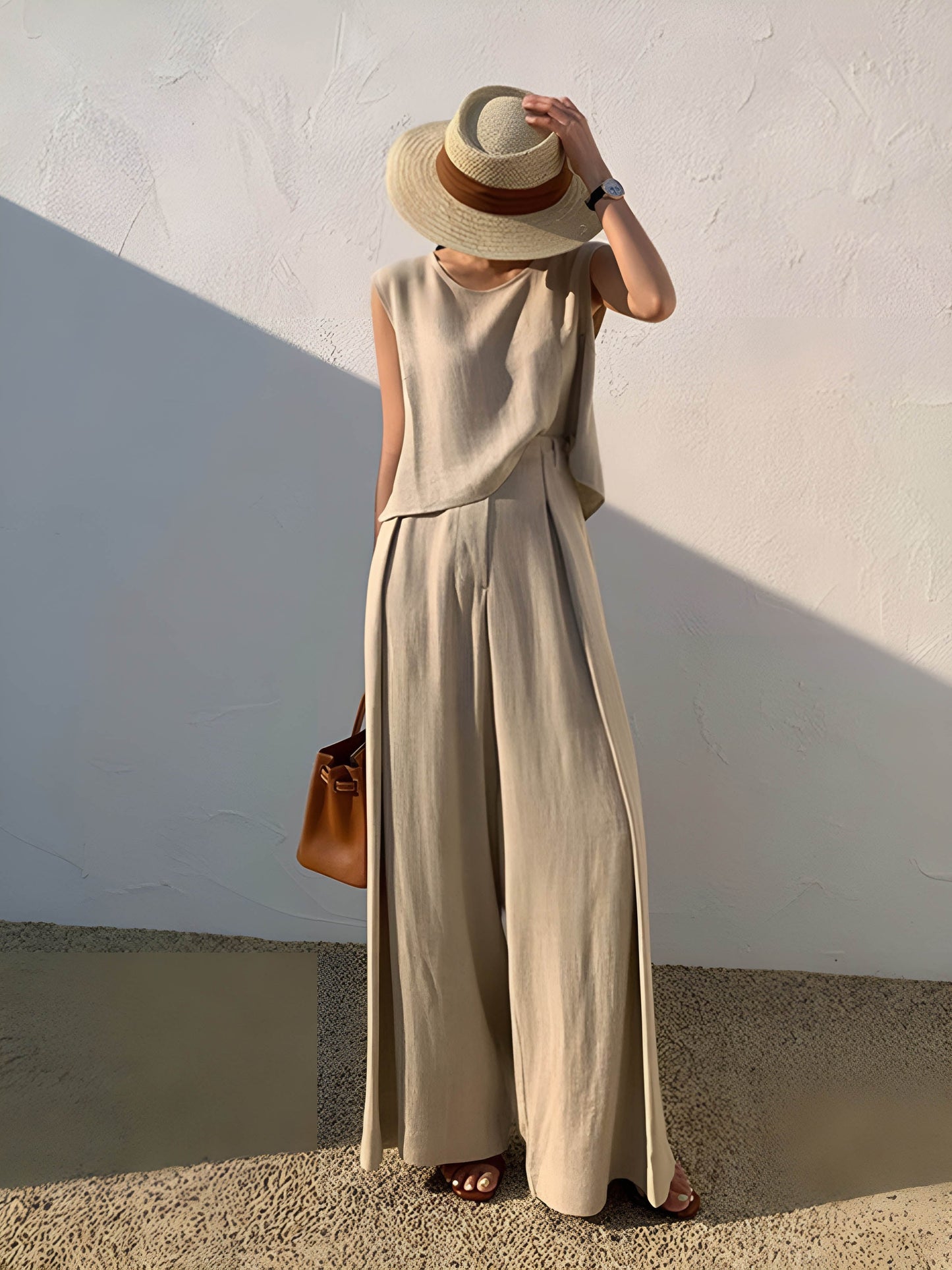 Linnen Mix Casual Broek Set Voor De Modebewuste Vrouw – Ademend, Lichtgewicht & Ideaal Voor Zomerse Dagen En Casual Uitstapjes.