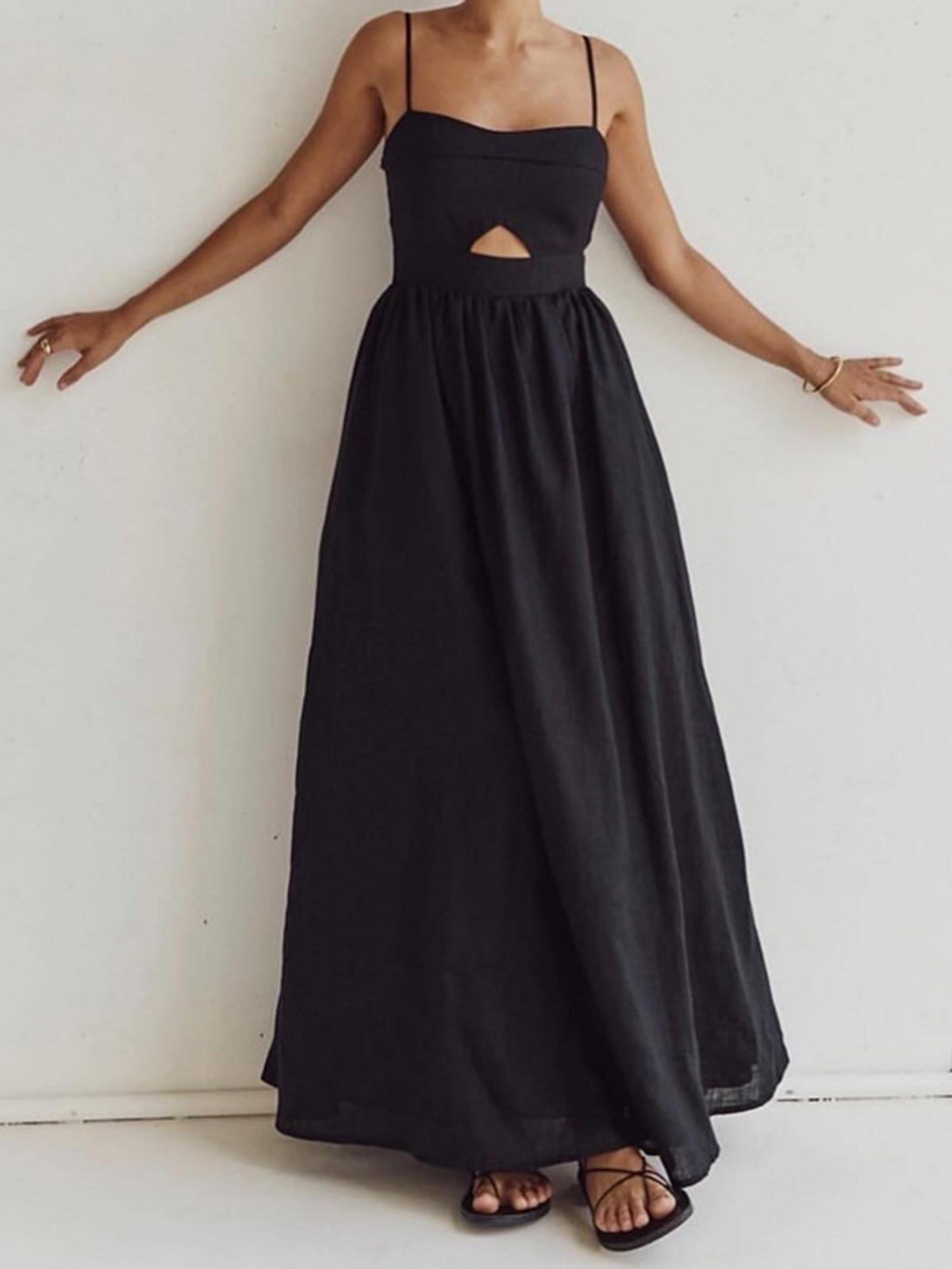 Stijlvolle Mouwloze Katoenen Jurk Voor Modebewuste Dames – Elegante Uitsnijdingen, Handige Zakjes & Ademend Comfort Voor Elke Zomerse Gelegenheid.