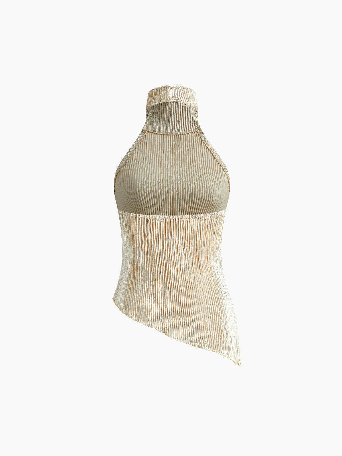 Asymmetrische Halter Crop Top En Brede Pantalon Set Voor Modieuze Vrouwen – Luxe Stof, Trendy Ontwerp & Perfect Voor Zomerse Avonden.