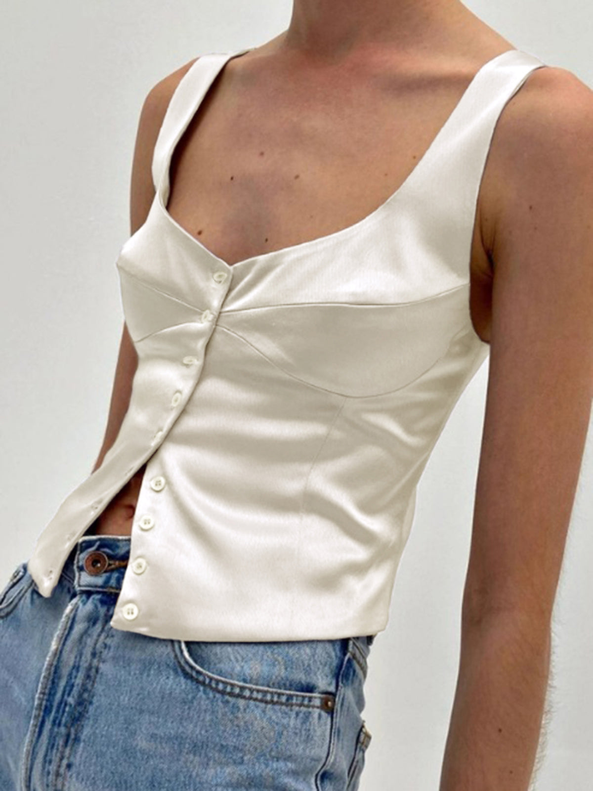 Katoenen Spaghetti Top Voor Casual Dames – Ademend, Lichtgewicht & Ideaal Voor Zomerse Uitstapjes.