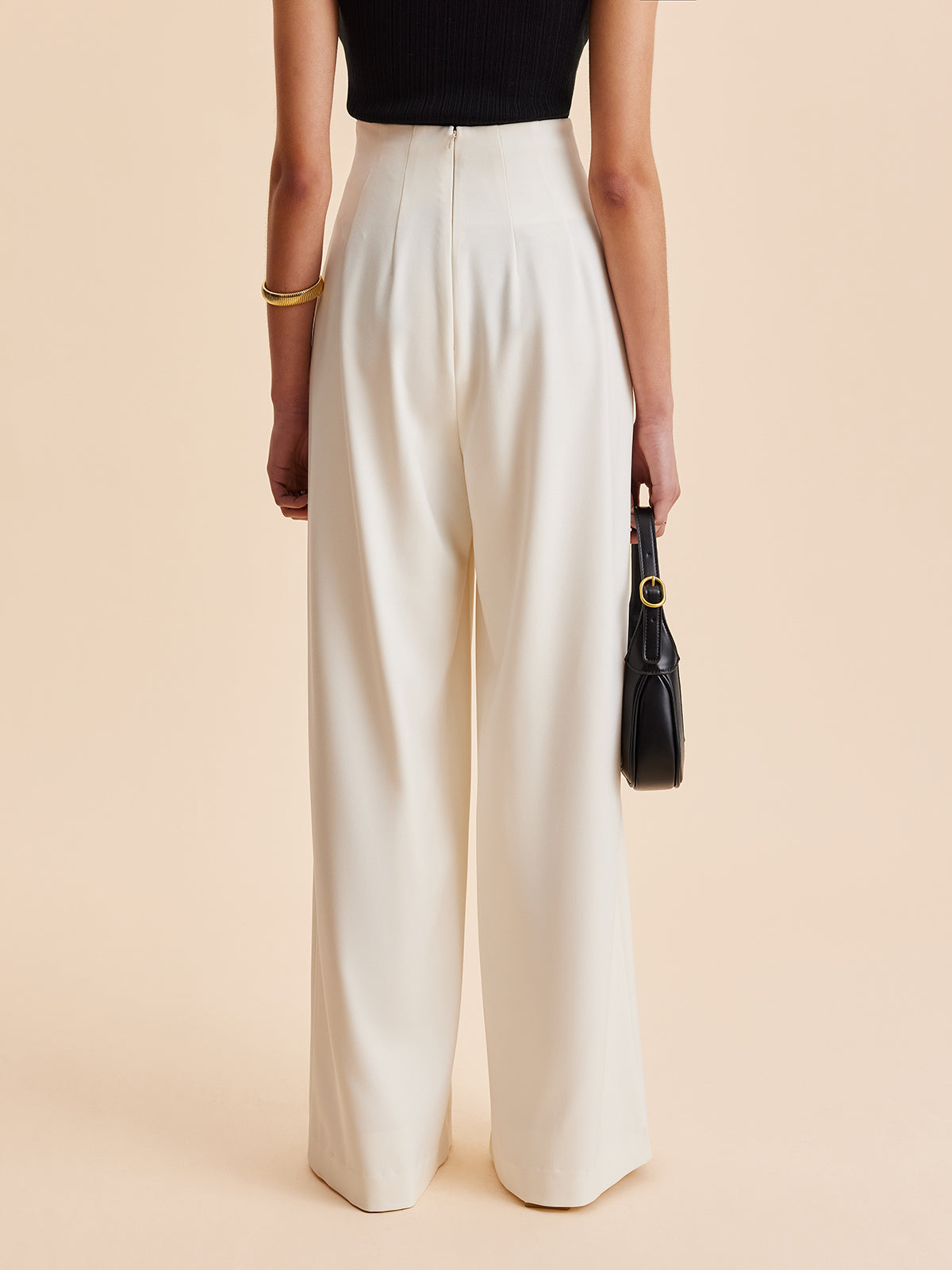 Stijlvolle Hoge Taille Wijde Pantalons Voor Modebewuste Vrouwen – Elegant Ontwerp, Zachte Stof & Veelzijdig Voor Zowel Casual Als Formele Gelegenheden.