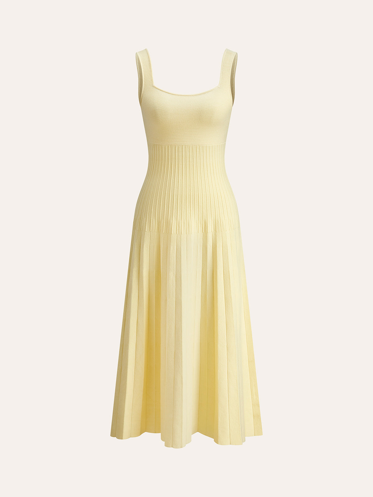 Elegante Geribbelde Jurk Voor Dames – Comfortabele Brei, Stijlvolle Vierkante Hals & Perfect Voor Zowel Dagelijkse Draag Als Avonduitjes.