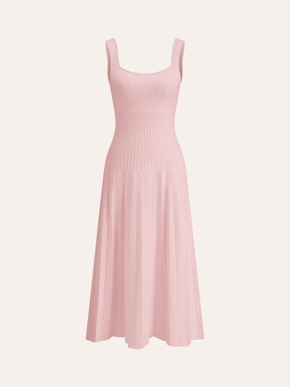 Elegante Geribbelde Jurk Voor Dames – Comfortabele Brei, Stijlvolle Vierkante Hals & Perfect Voor Zowel Dagelijkse Draag Als Avonduitjes.
