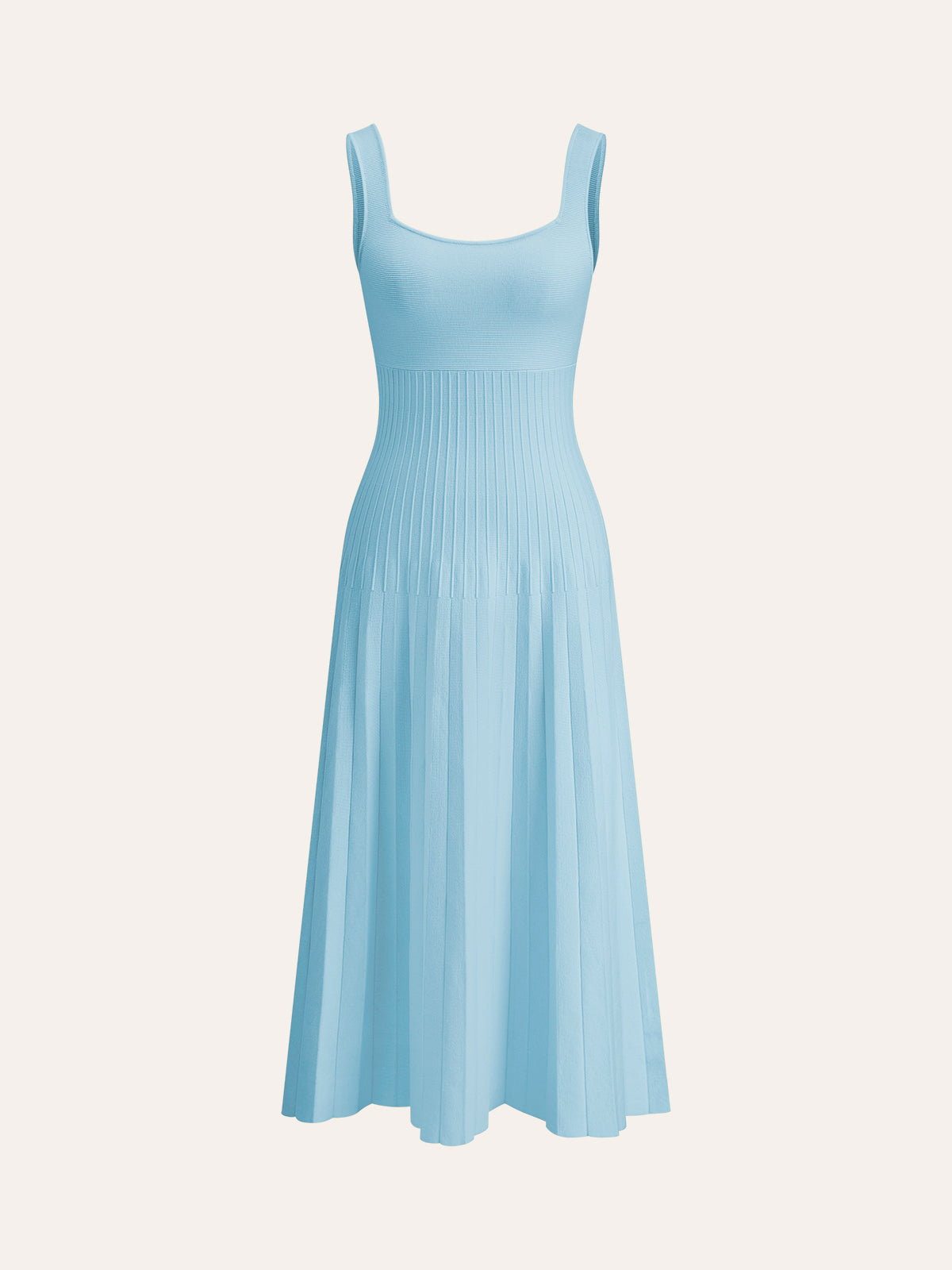 Elegante Geribbelde Jurk Voor Dames – Comfortabele Brei, Stijlvolle Vierkante Hals & Perfect Voor Zowel Dagelijkse Draag Als Avonduitjes.