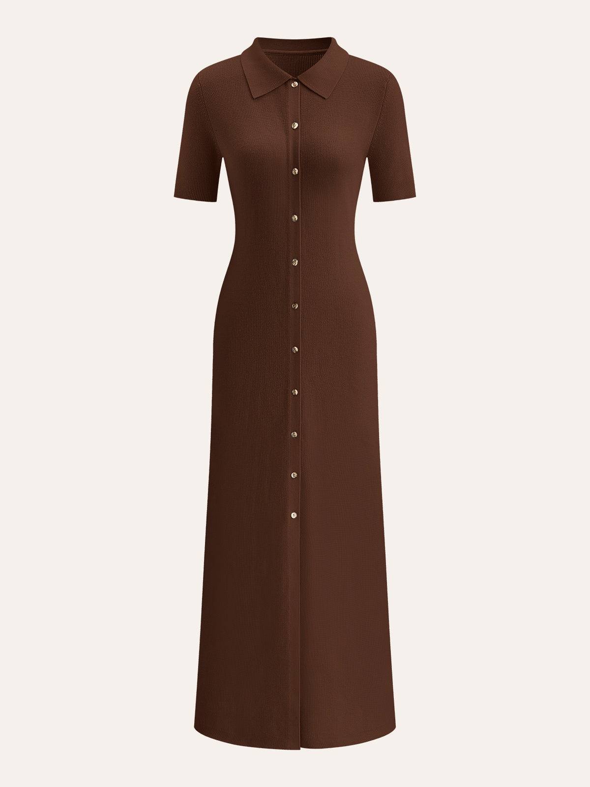 Elegante Midi Jurk Voor Vrouwen – Prachtige Metaal Knopdetails, Tijdloze Kraag & Perfect Voor Feestelijke Gelegenheden Met Een Verfijnde Stijl.