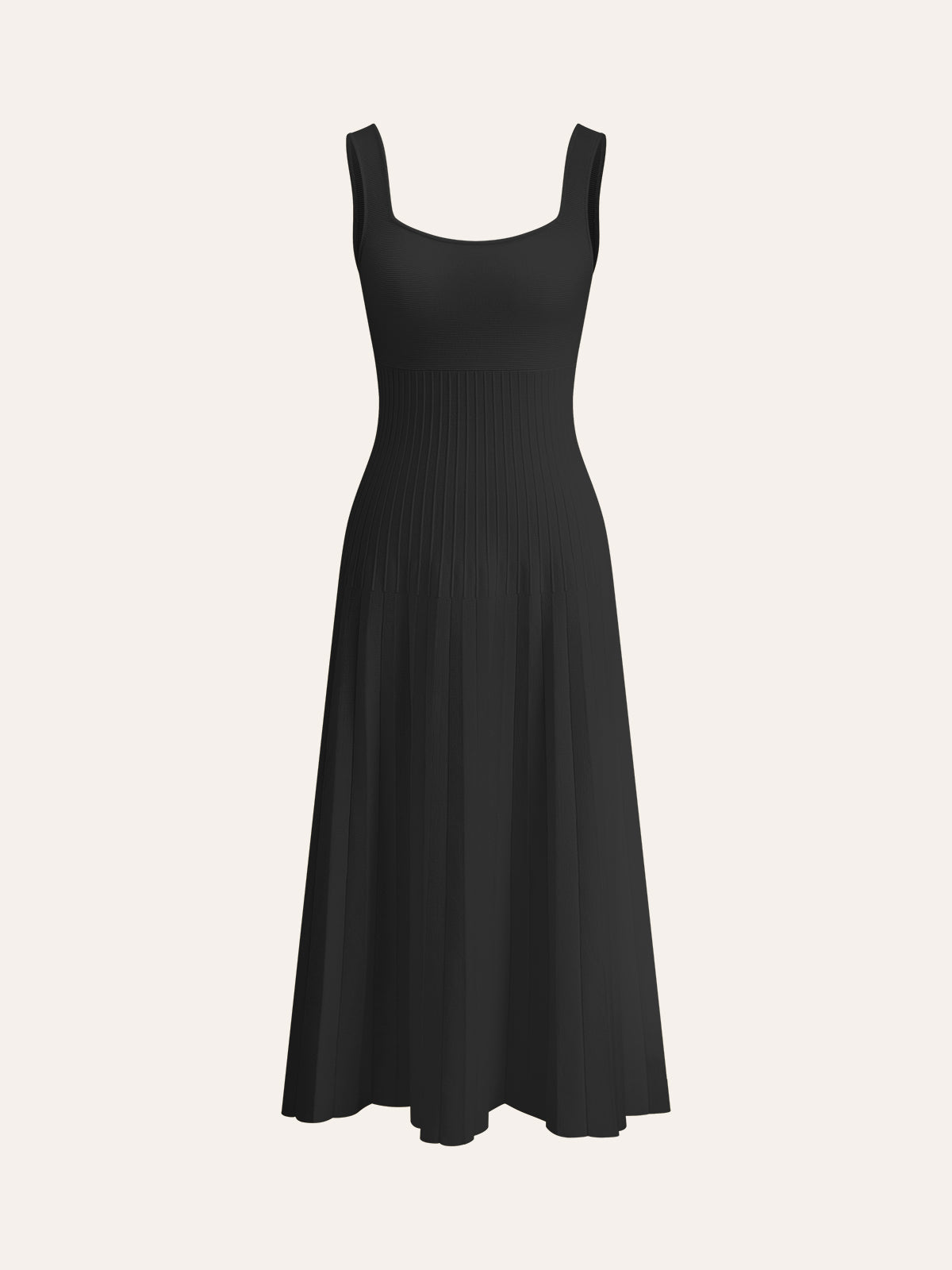 Elegante Geribbelde Jurk Voor Dames – Comfortabele Brei, Stijlvolle Vierkante Hals & Perfect Voor Zowel Dagelijkse Draag Als Avonduitjes.