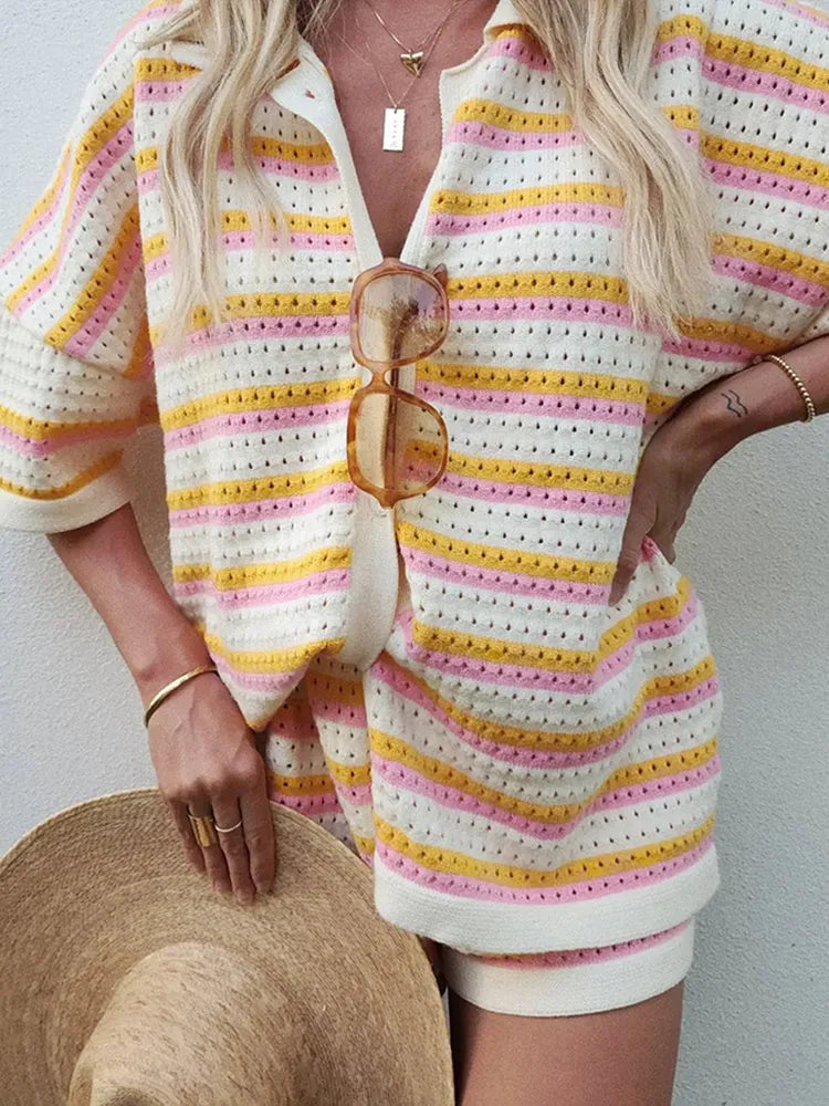 Luchtige Zomerset Met Streeppatroon – Comfortabele Co-Ord Voor Zonnige Dagen