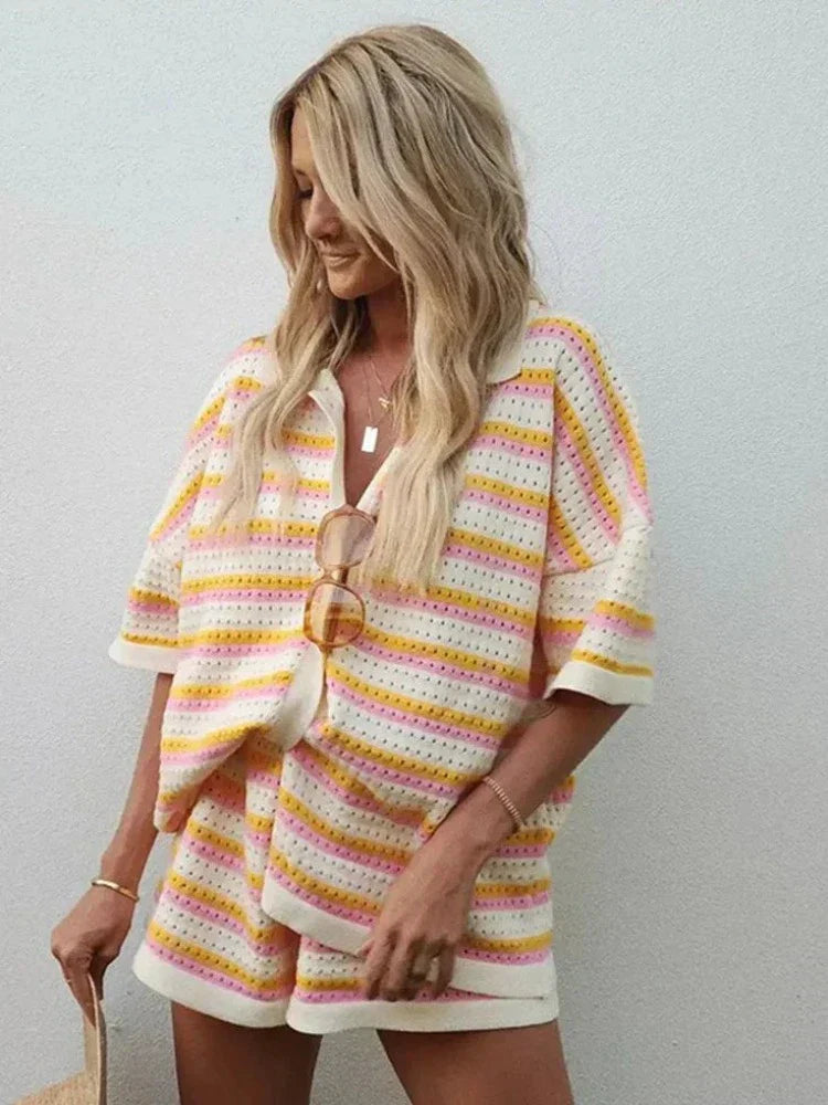Luchtige Zomerset Met Streeppatroon – Comfortabele Co-Ord Voor Zonnige Dagen