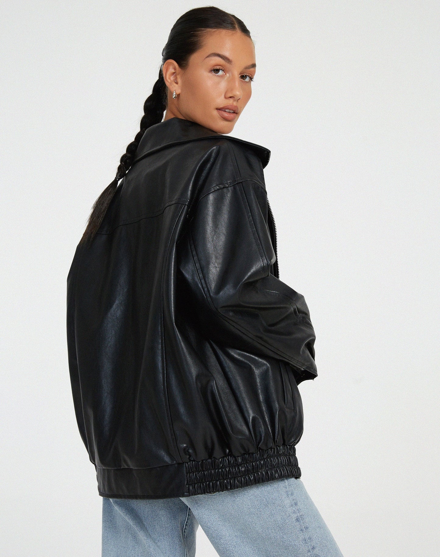 Trendy Oversized Leren Damesjas