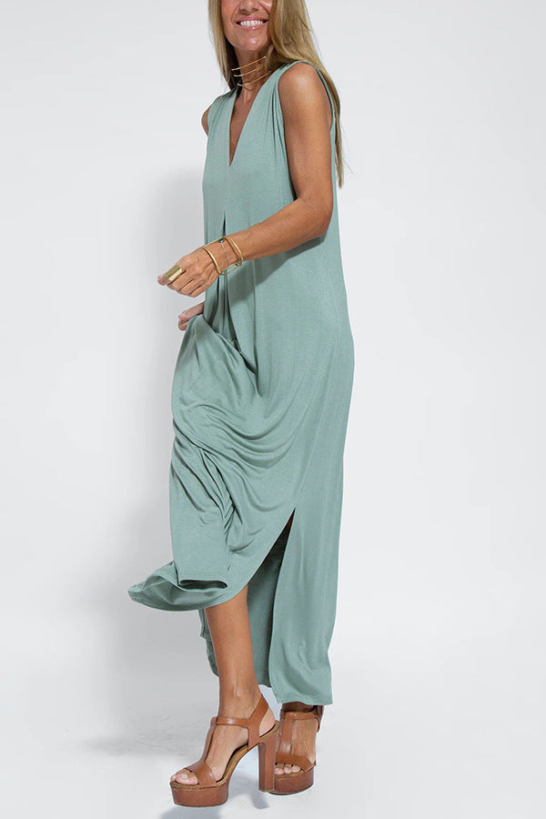 Lange Damescardigan Met Mouwen En Maxi Jumpsuit – Stijlvolle Co-Ord Set Met Elegante Flair
