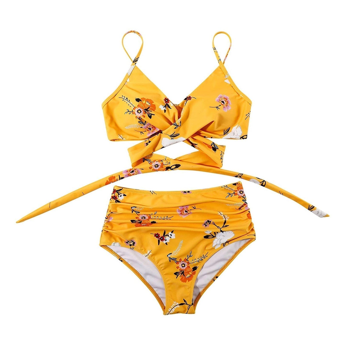 High-waist bikini met gekruiste top voor dames – corrigerende fit, verstelbaar & zomerproof