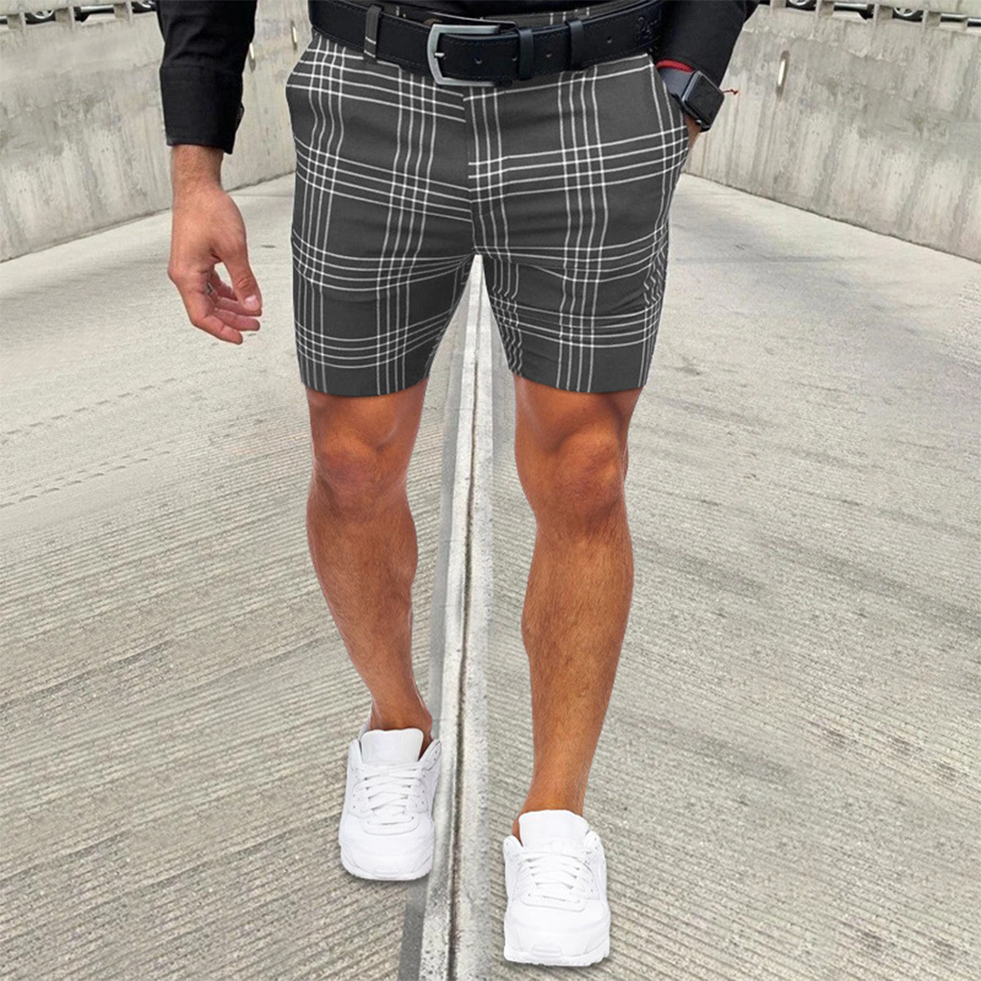 Korte Broek Voor Heren – Geruit Design, Slim Fit & Zomerstijl Met Stretch