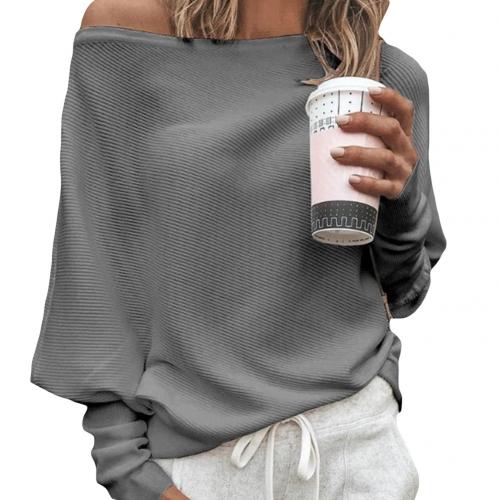 Off-Shoulder Lounge Top Met Ribstructuur – Effortless Stijl Met Comfort Op Hoog Niveau