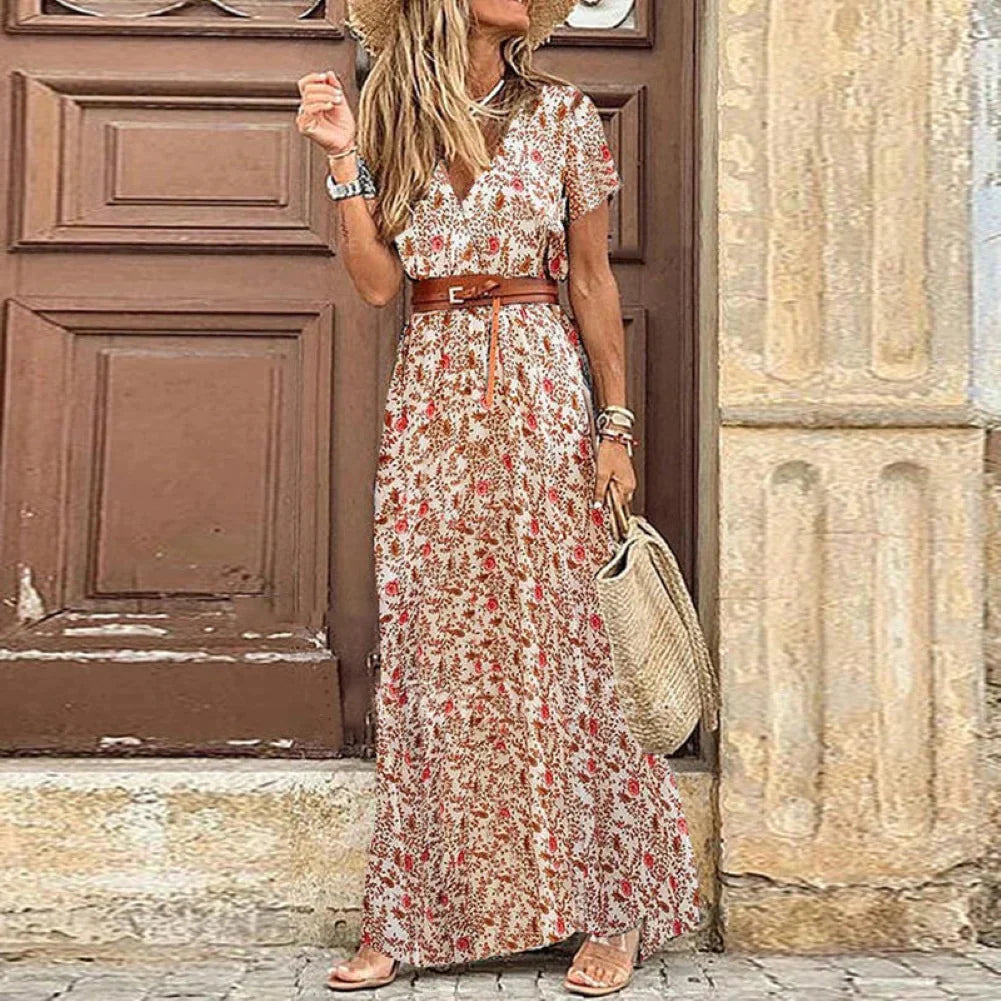 Bohemian Damesjurk Met Paisleyprint En Ceintuur – Luchtig En Stijlvol Voor Zomerse Dagen