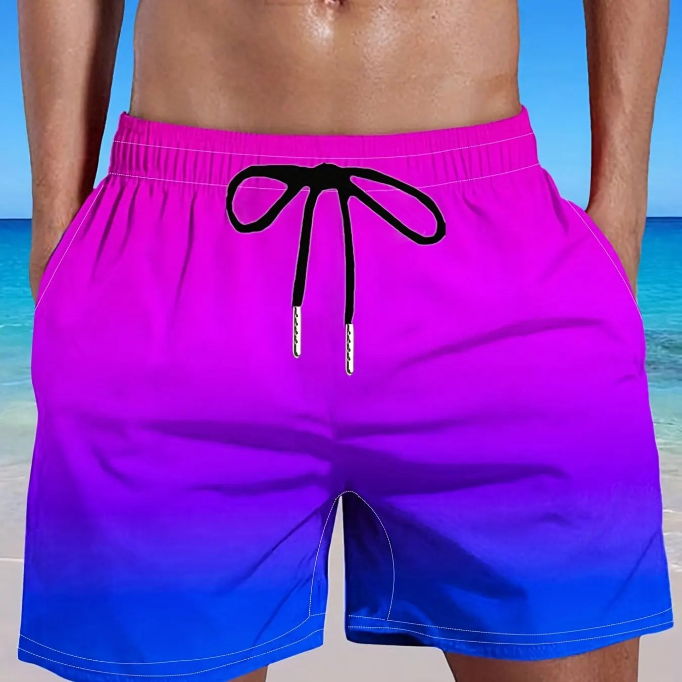 Zwemshort met kleurovergang voor heren – sneldrogend, elastische taille & zomerproof