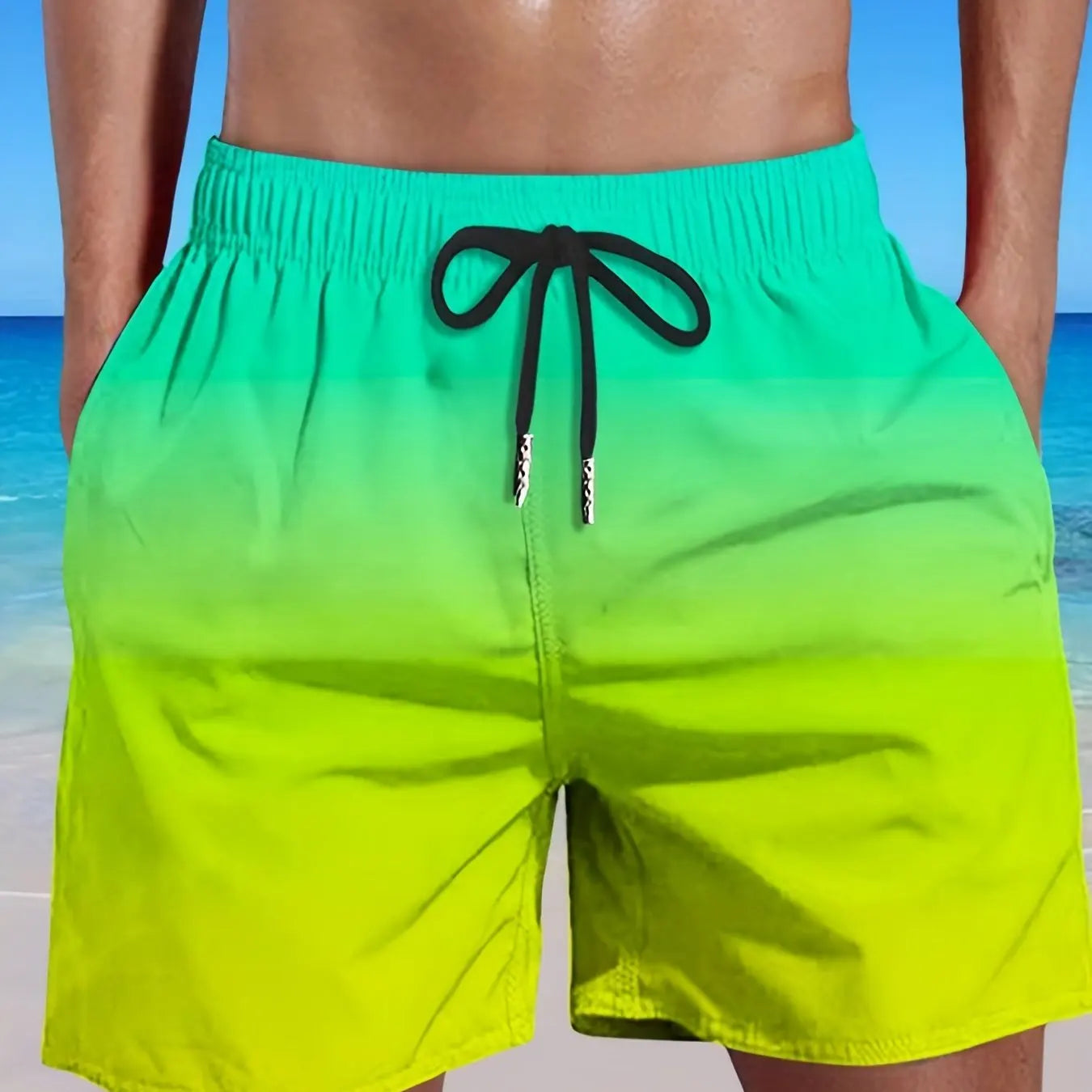 Zwemshort met kleurovergang voor heren – sneldrogend, elastische taille & zomerproof