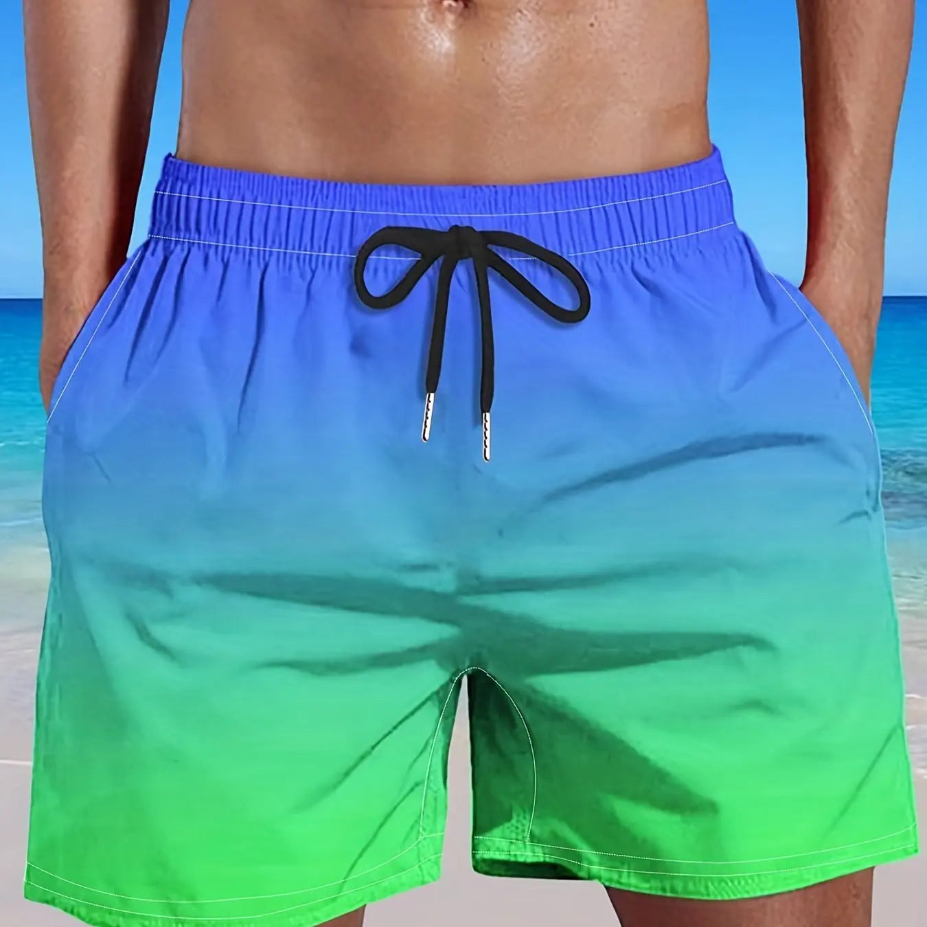 Zwemshort met kleurovergang voor heren – sneldrogend, elastische taille & zomerproof