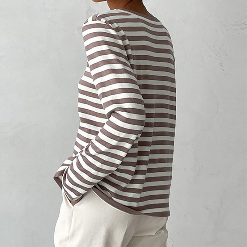 Gestreepte Longsleeve Top Voor Dames – Tijdloos, Veelzijdig En Altijd Stijlvol Voor Lente & Herfst