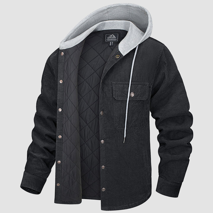 Herenjas Van Corduroy Met Capuchon – Gevoerd Overshirt Voor Casual Warmte En Stijl