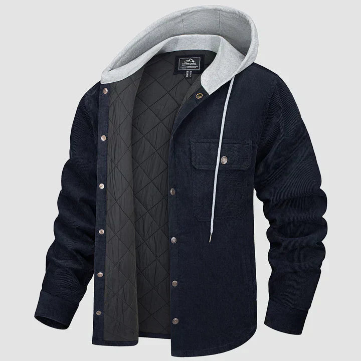 Herenjas Van Corduroy Met Capuchon – Gevoerd Overshirt Voor Casual Warmte En Stijl