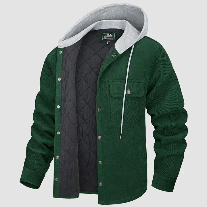 Herenjas Van Corduroy Met Capuchon – Gevoerd Overshirt Voor Casual Warmte En Stijl