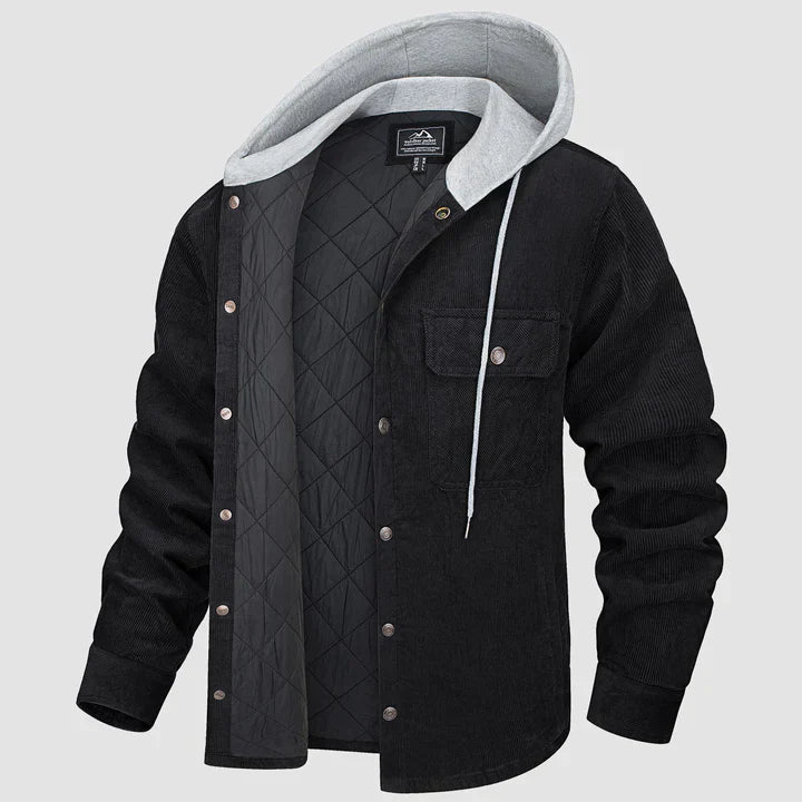 Herenjas Van Corduroy Met Capuchon – Gevoerd Overshirt Voor Casual Warmte En Stijl