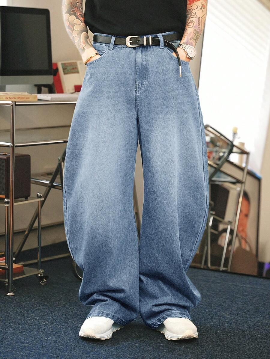 Heren High Waist Wide Leg Jeans