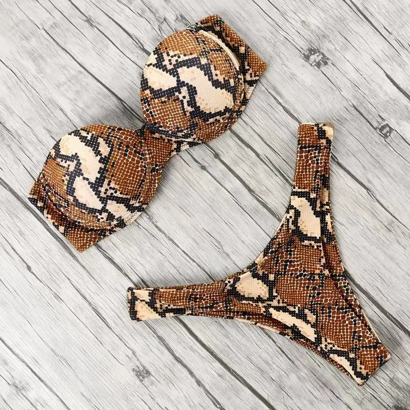 Bikini voor dames – strapless in verschillende prints en kleuren – zomer en strand