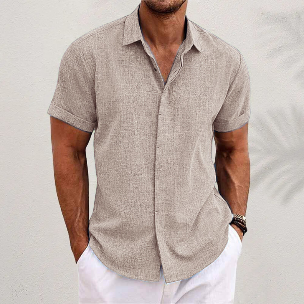 Heren Overhemd Korte Mouw Met Textuur – Ademend, Casual & Perfect Voor Zomer En Lente