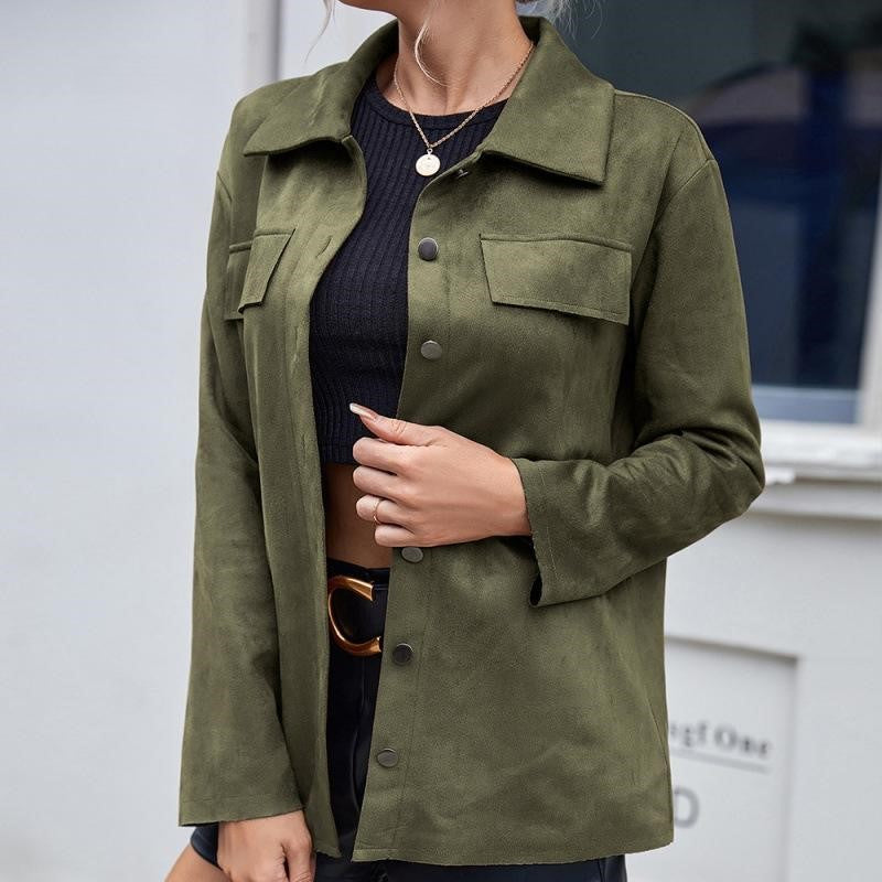 Dames Jas Van Suède Look