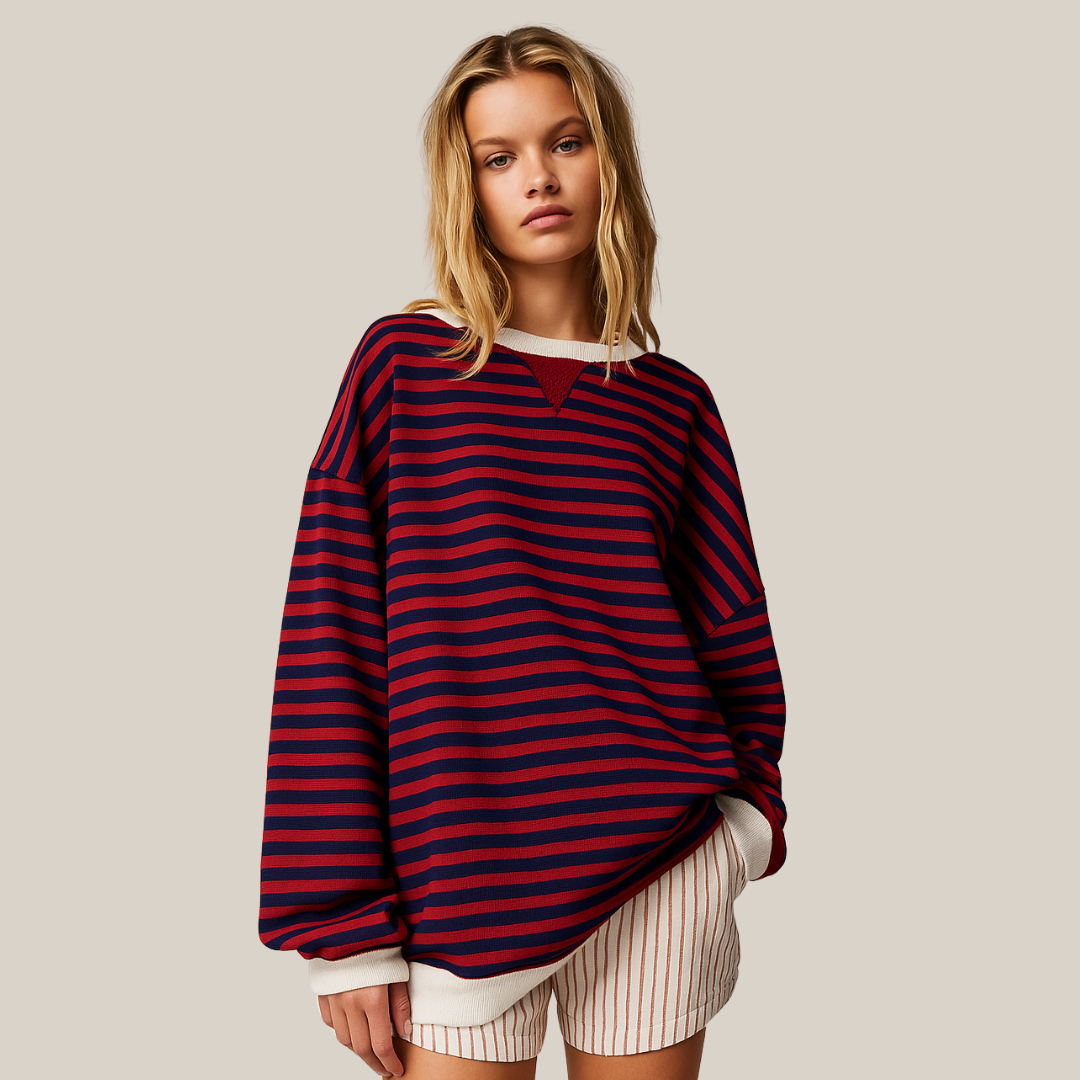 Oversized Trui Met Streepdesign