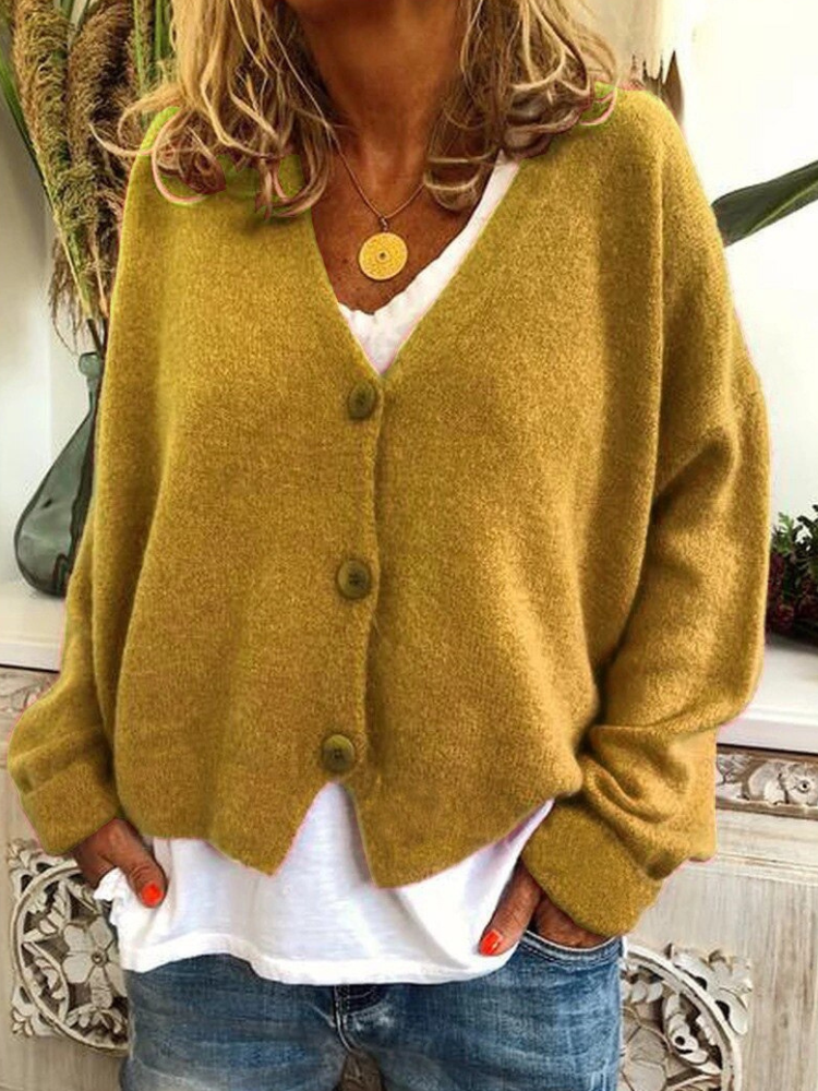 Dames Cardigan Met Knoopsluiting
