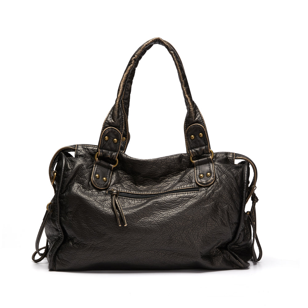 Grote Zwarte Vintage Handtas