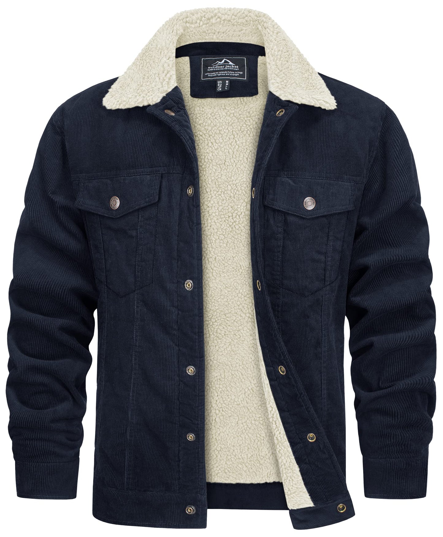 Weerbestendige Heren Jas Met Corduroy Look En Warme Teddy Voering