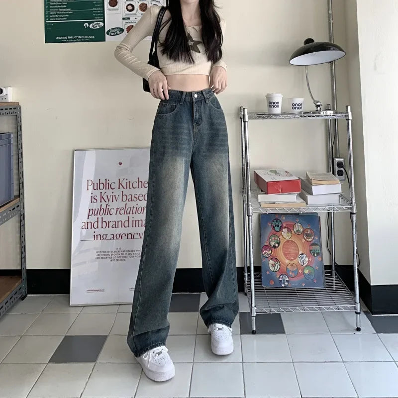 Vintage Wide Leg Jeans Dames