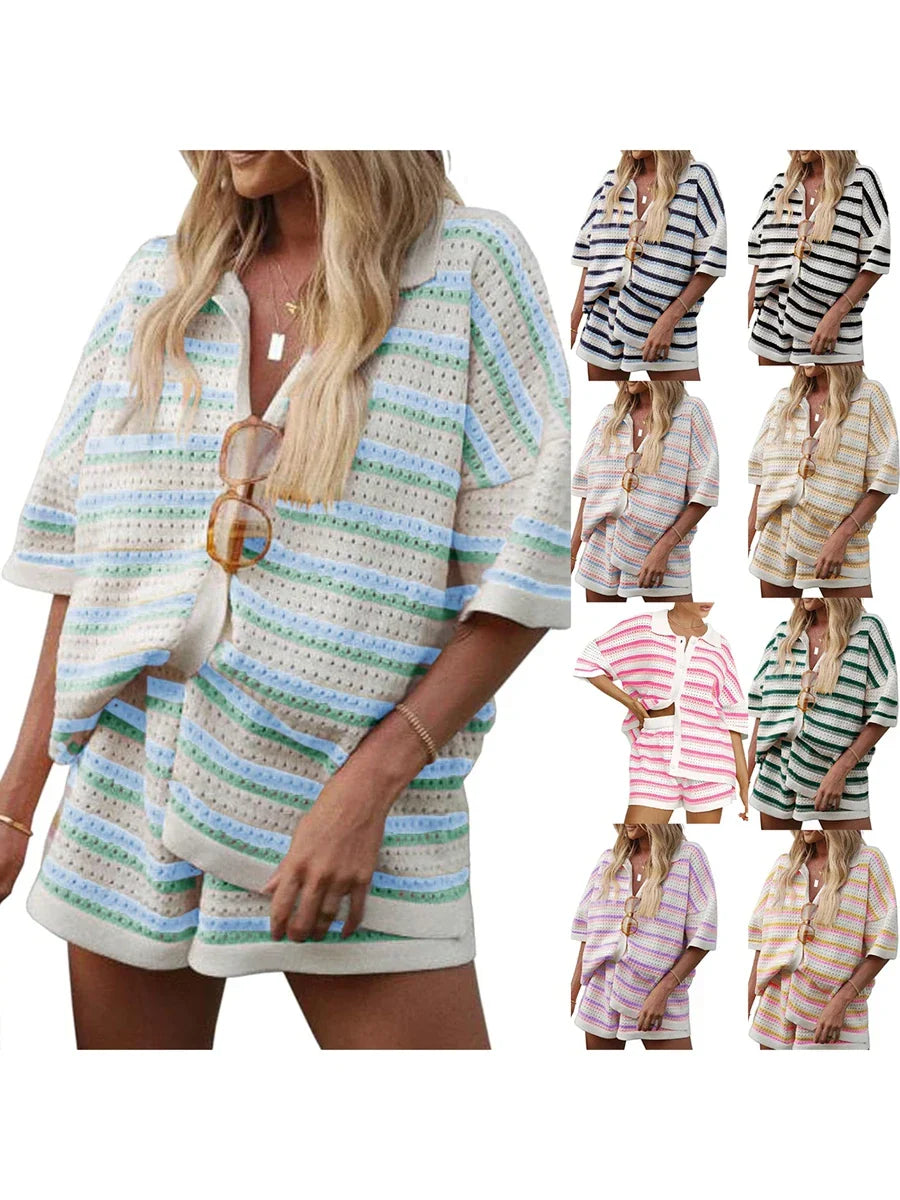 Luchtige Zomerset Met Streeppatroon – Comfortabele Co-Ord Voor Zonnige Dagen