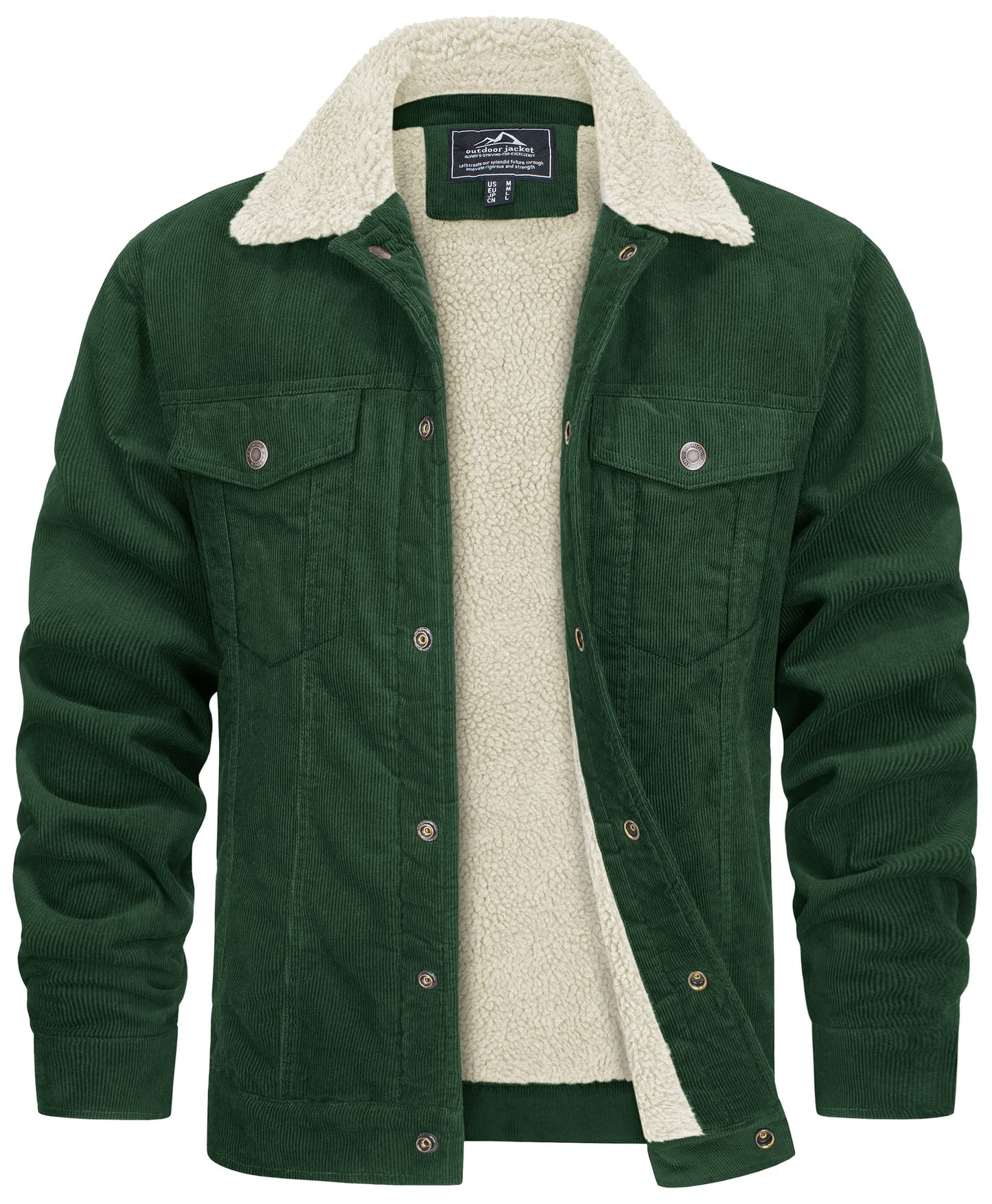 Weerbestendige Heren Jas Met Corduroy Look En Warme Teddy Voering
